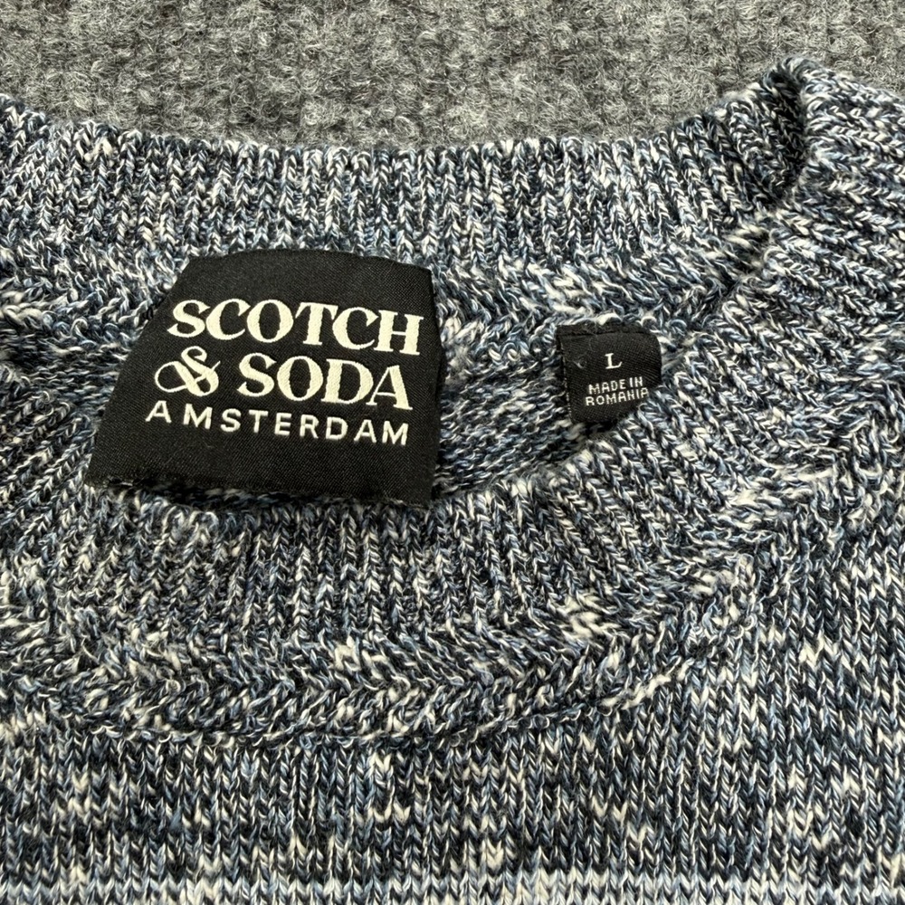 Scotch & Soda Mens Blue Pink Ombre Space Dye Crewneck Sweater Large - Picture 2 of 9